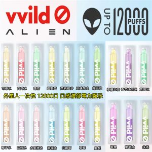 vvild 外星人一次性電子煙 12000口 電力顯示屏 油量看的見 口感濃郁 香醇濃厚 10ML 550mAh 支持Type-C充電